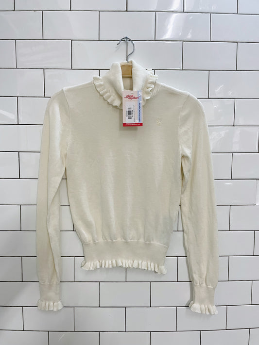 ralph lauren cotton curly hem turtleneck