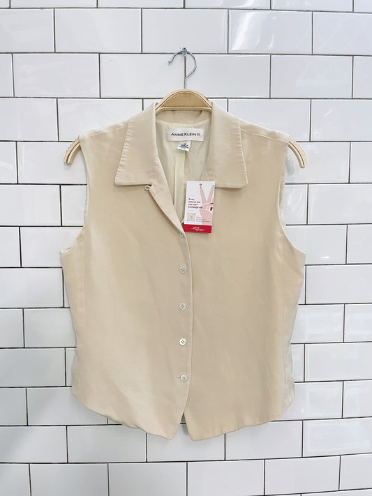 vintage anne klein 90s minimalist silk vest top