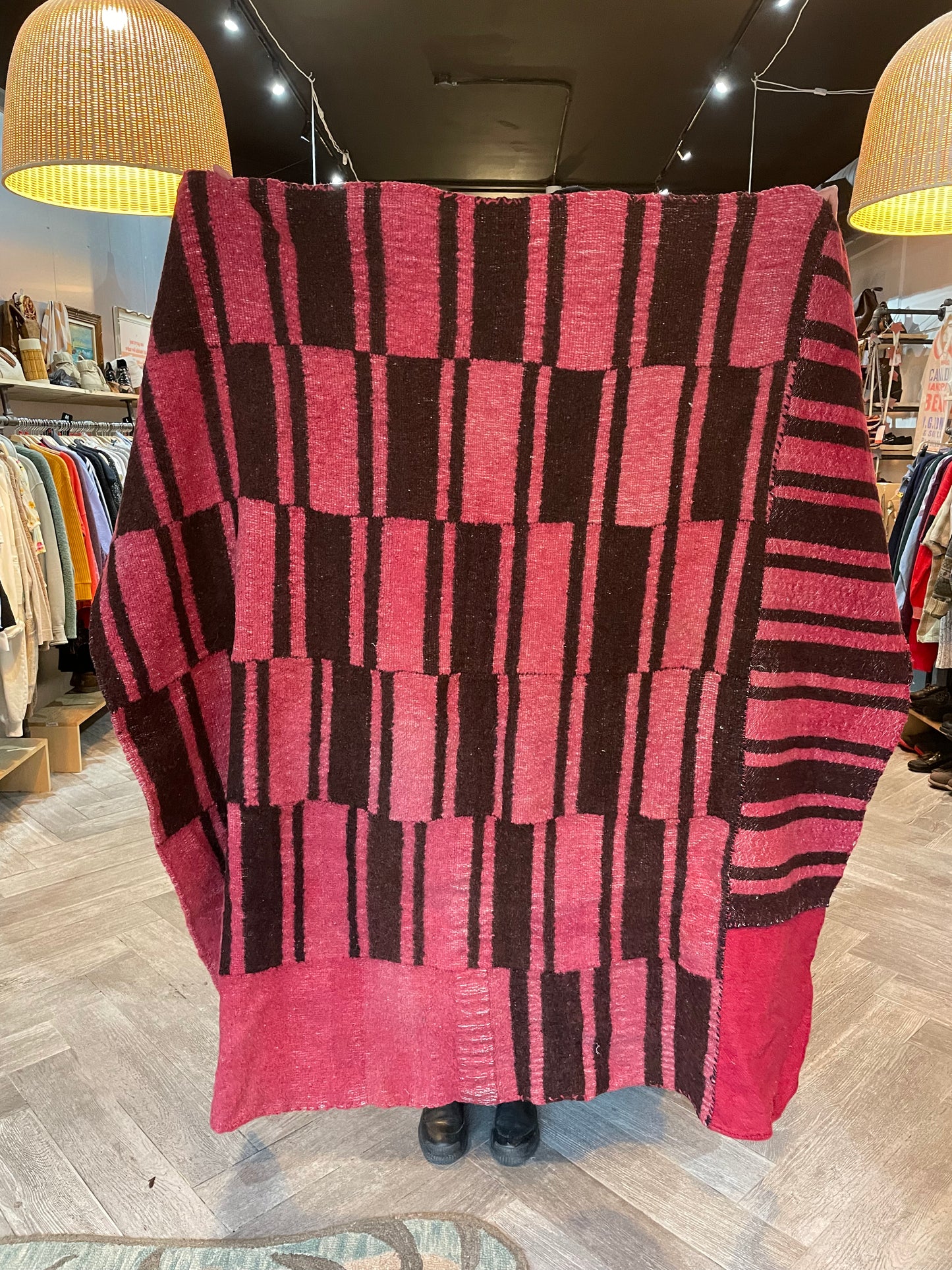 vintage wool patchwork area rug