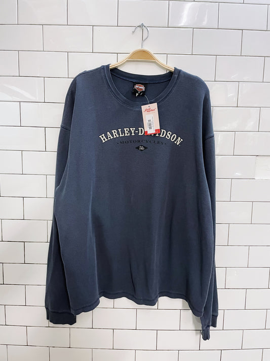 vintage harley davidson waffle long sleeve