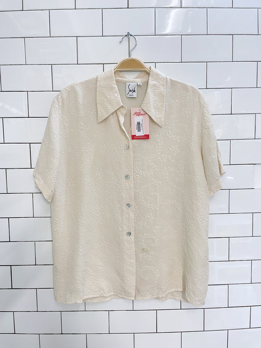 vintage sash silk embossed ss shirt