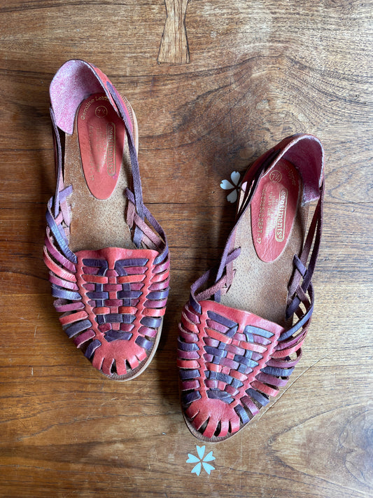 vintage sentiments woven leather slip on shoe