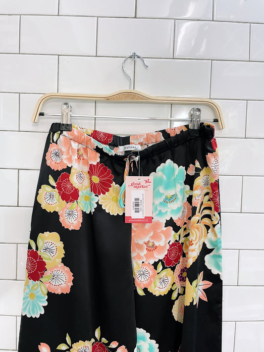 josie natori floral satin sleepwear set