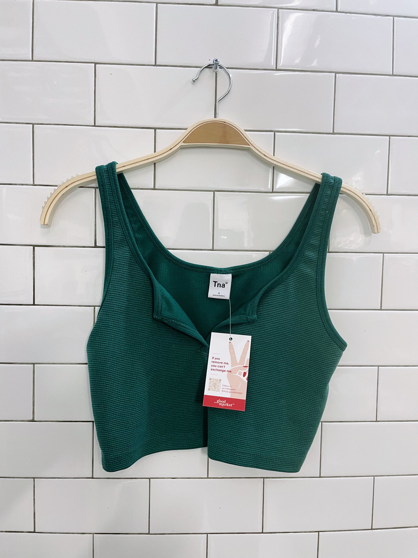 tna waffle notch crop tank