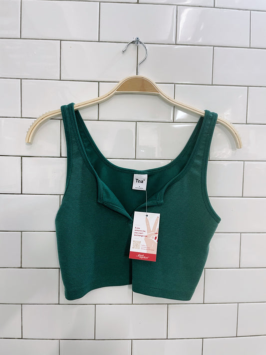 tna waffle notch crop tank