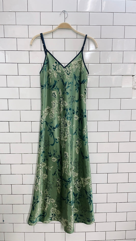 00's jones new york floral satin maxi slip dress