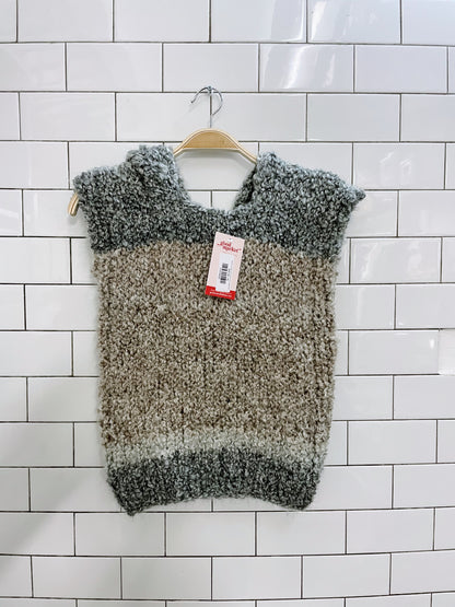 hand knit super soft chunky knit hooded vest