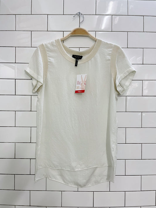 rag & bone side slit wool knit trim tee