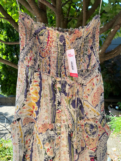 american eagle smocked strapless maxi dress