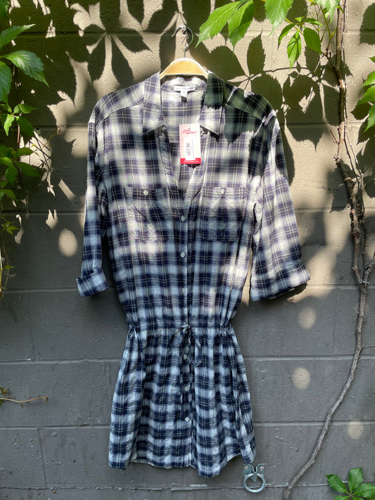 james perse plaid shirt dress