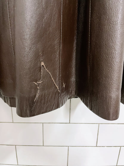 vintage trojan leather belted trench coat