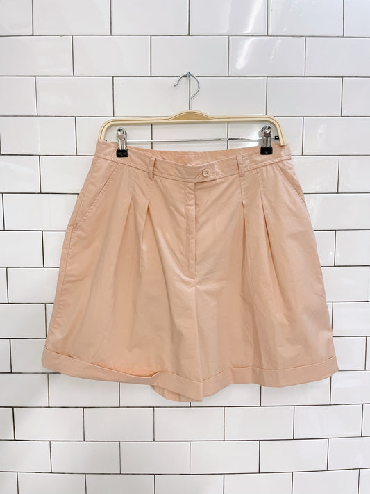vintage 60s ysl peach pleated trouser shorts