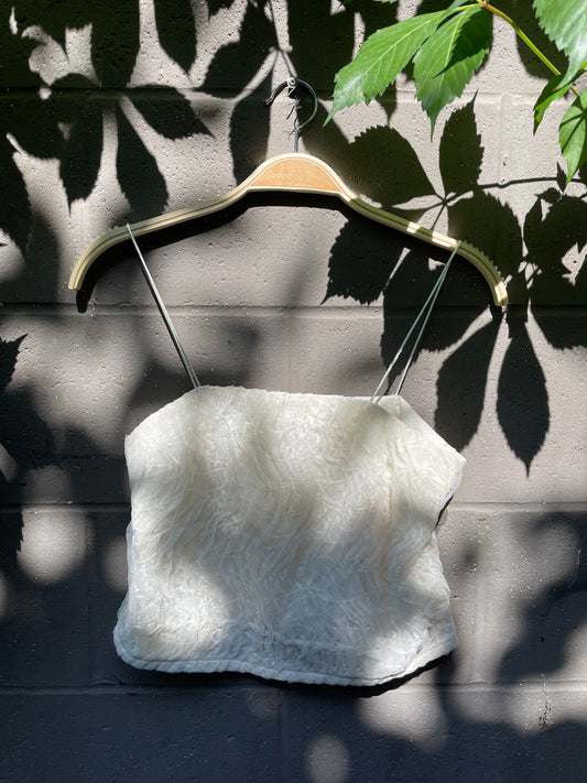 p'pang studio chiffon lace crop tank