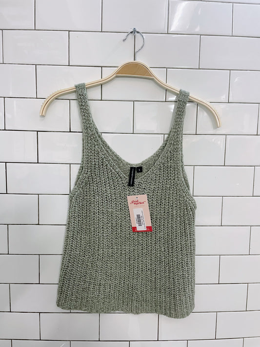 moon & madison sage loose knit tank