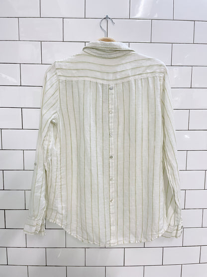sigrid olsen linen button back shirt