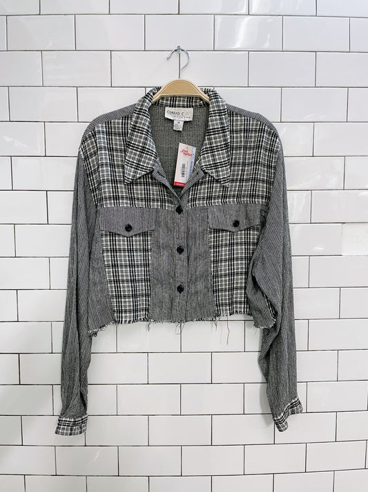 vintage conrad c cropped plaid shirt