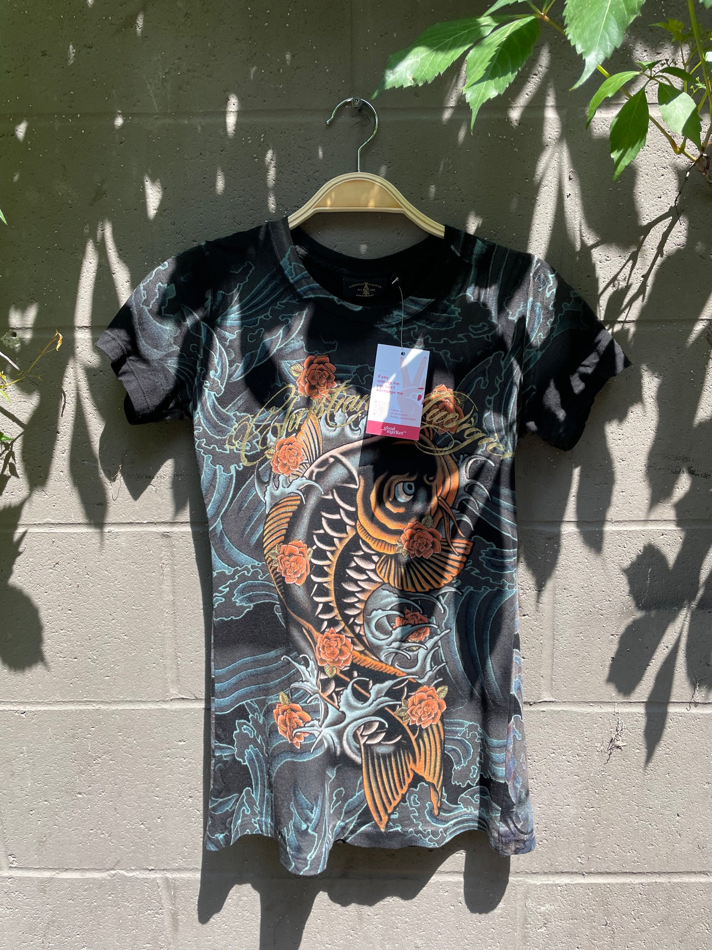 christian audigier koi fish tee