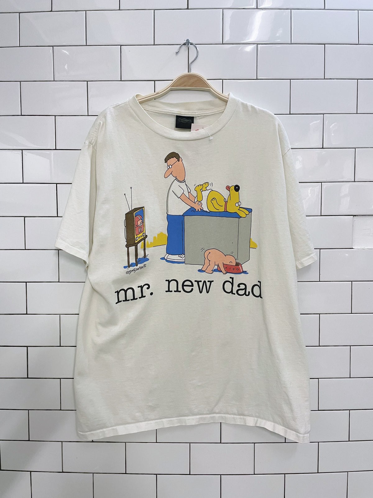 vintage 1992 jim benton mr. new dad tee