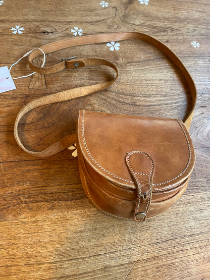 vintage leather saddle cross body