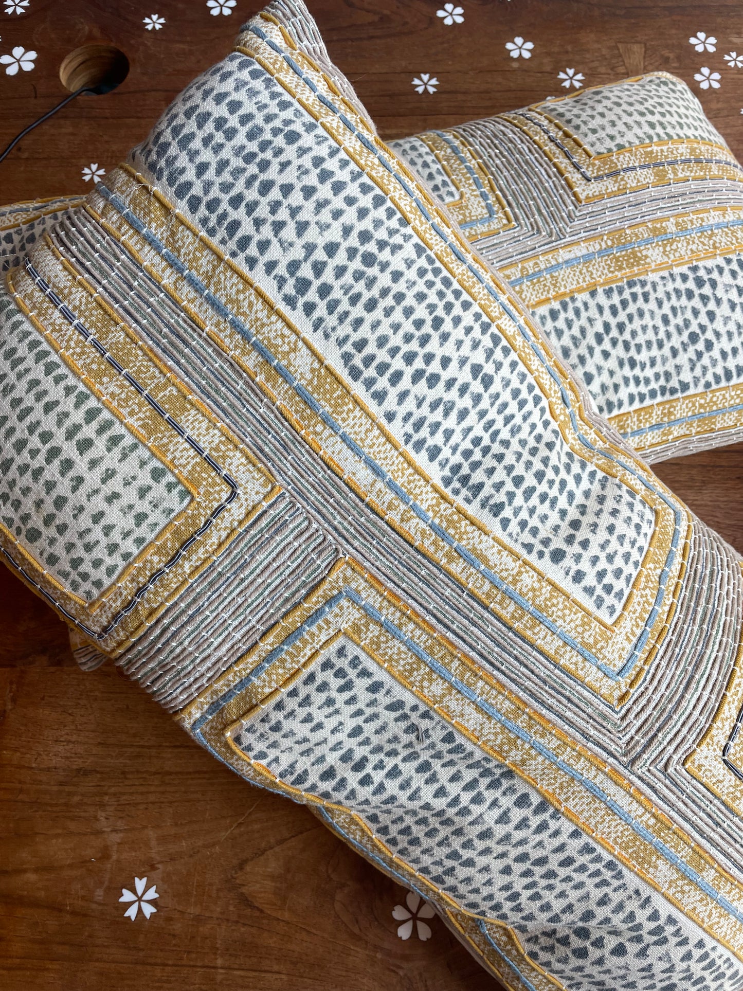 set of 2 boho lumbar accent pillows