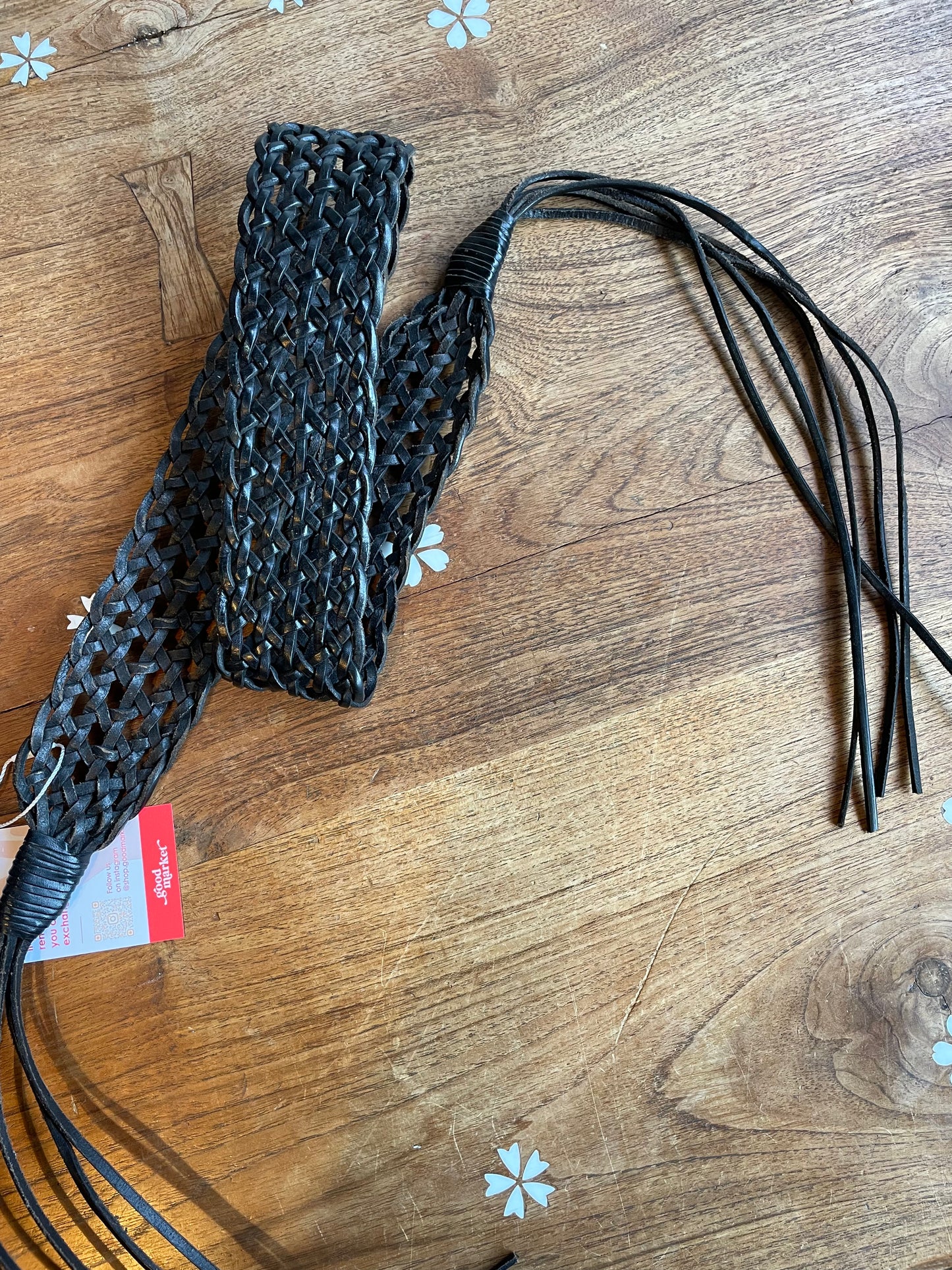 vintage 00's braided leather tie belt