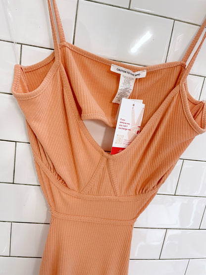 nwt caution to the wind bustier cut out maxi dress