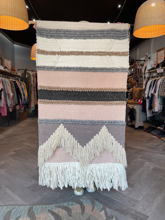 boho xl tassel tapestry wall hanging