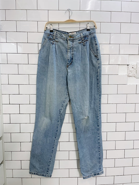 vintage jessie jeanswear scroll pleated high rise jeans