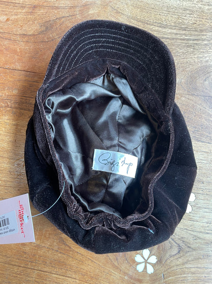 vintage velvet newsboy cap
