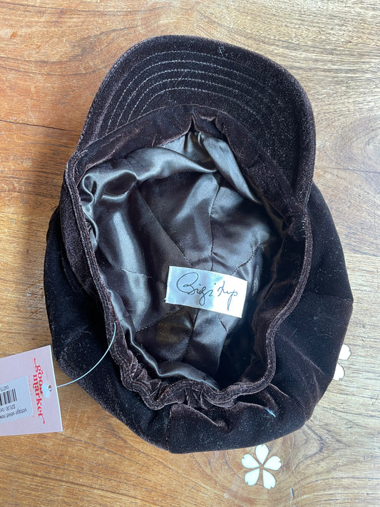 vintage velvet newsboy cap