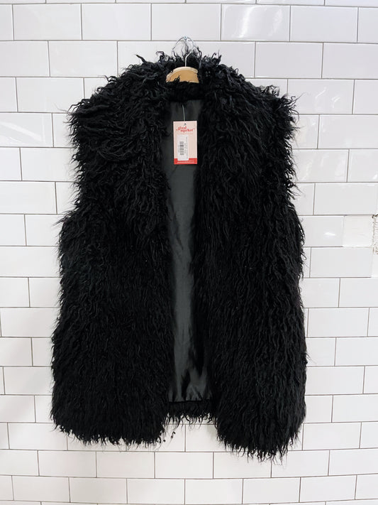 faux fur mongolian sheepskin vest