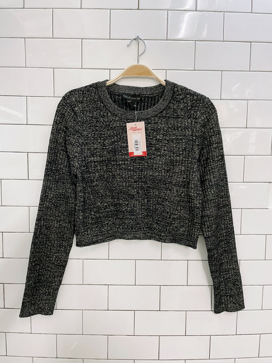 house of harlow gold knit cropped crew