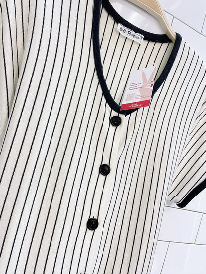vintage holt renfrew baseball stripe tshirt dress
