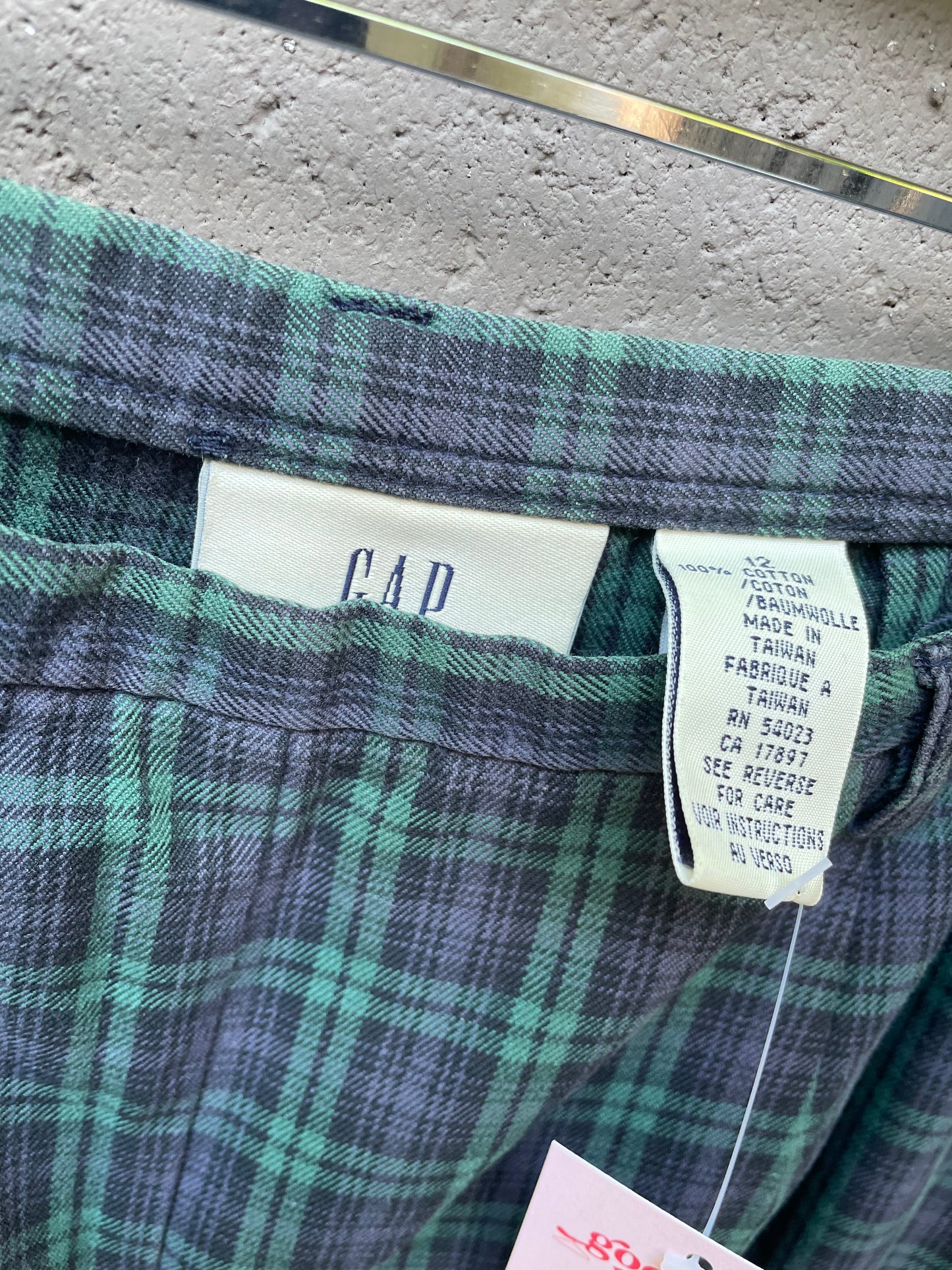 vintage 90s gap high rise tartan cotton pants