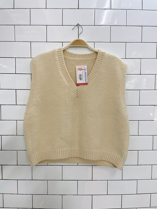 pijuu wool-blend boxy knit vest top