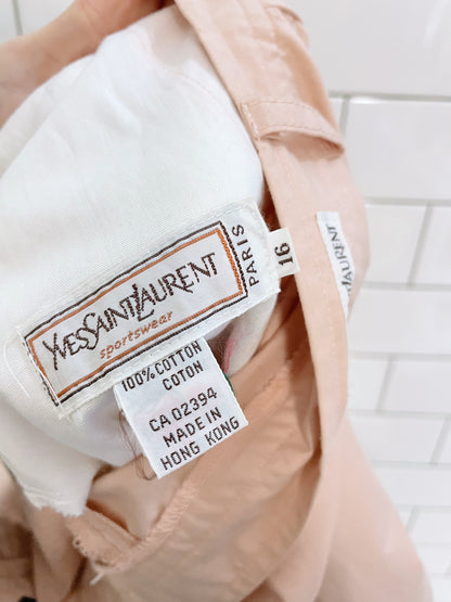 vintage 60s ysl peach pleated trouser shorts