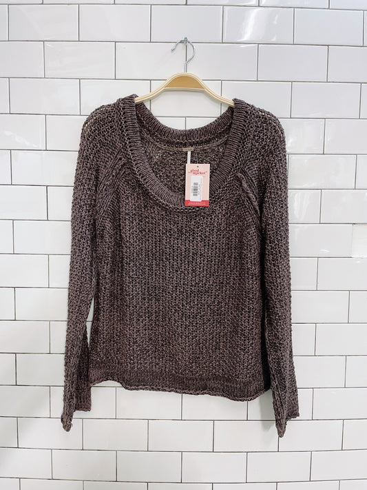 free people sahara star loose knit summer sweater