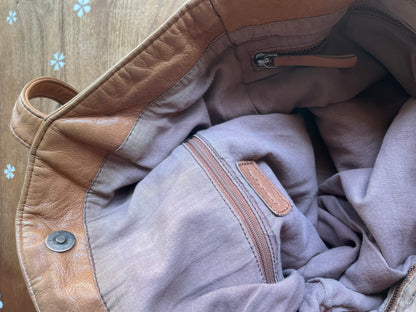 free people large leather tote bag