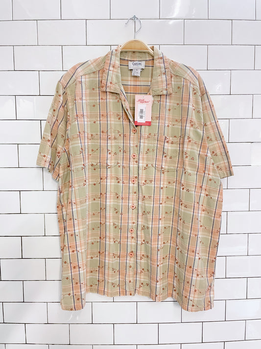 vintage 00s casual elements country plaid shirt