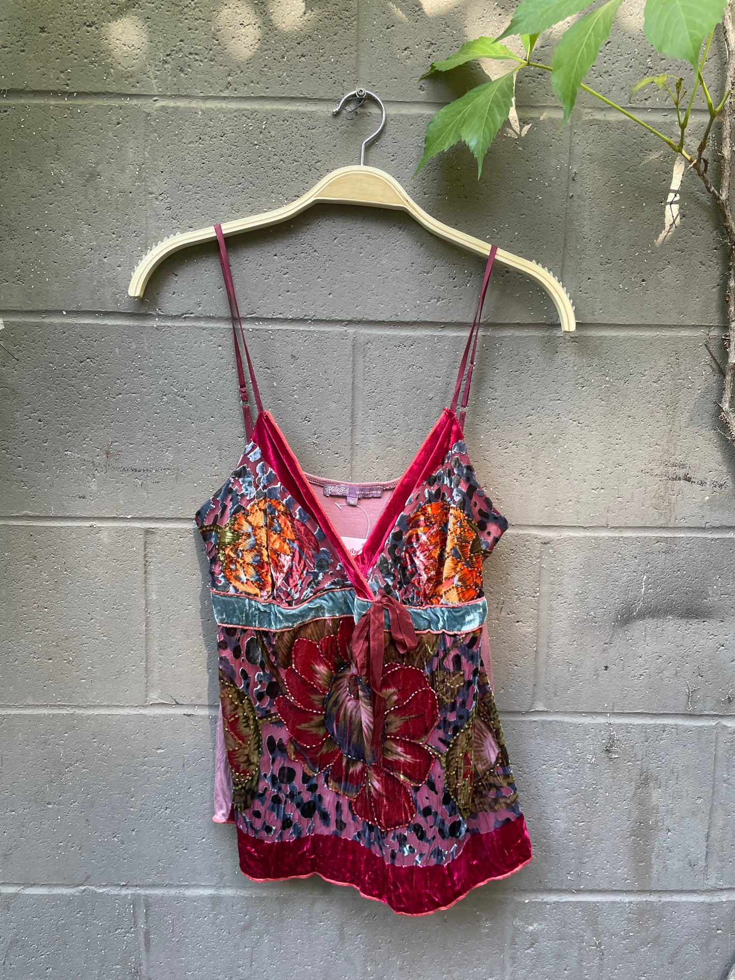 y2k hale bob velvet silk boho tank