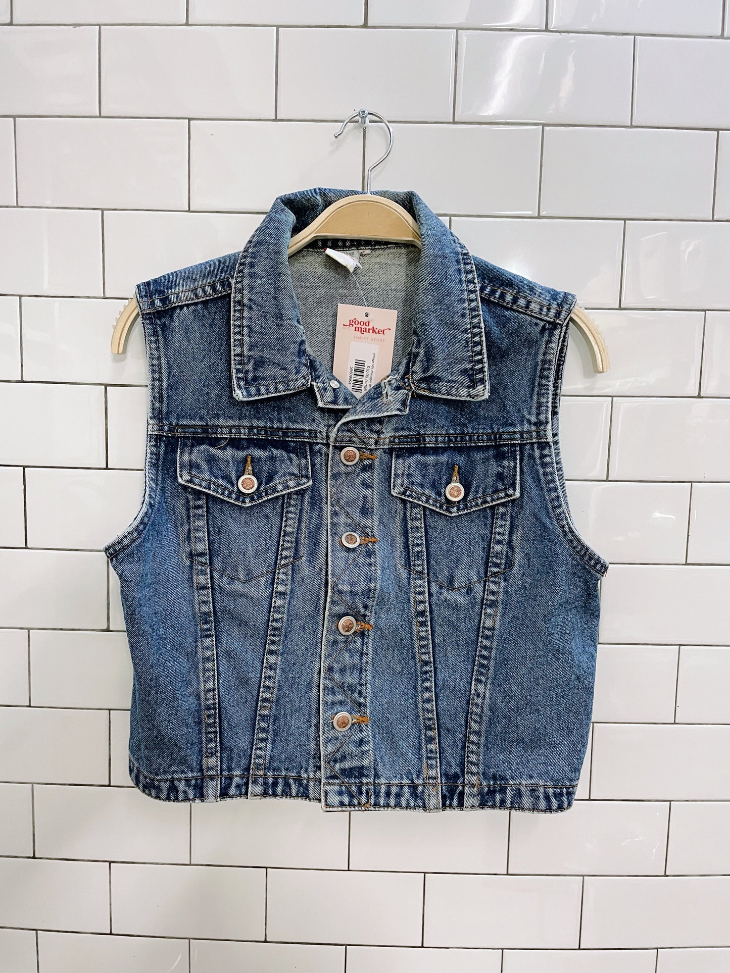 vintage 90s manager denim vest top