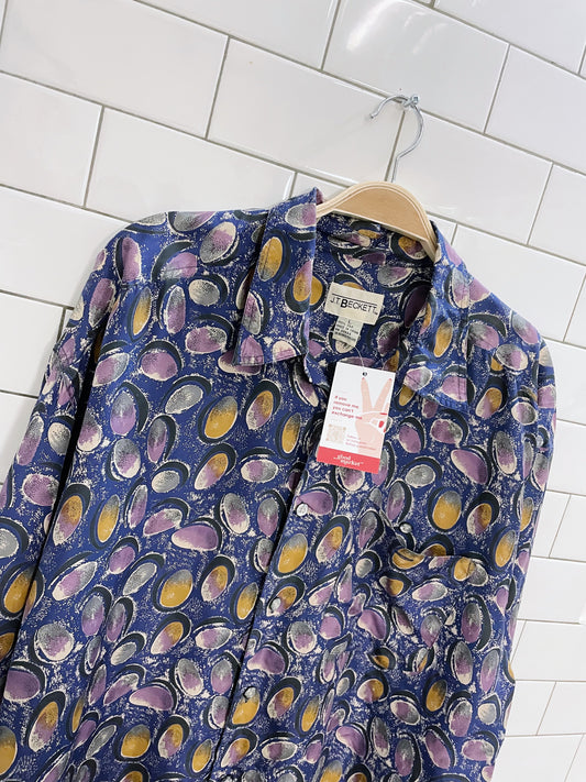 vintage jt beckett pattern silk shirt
