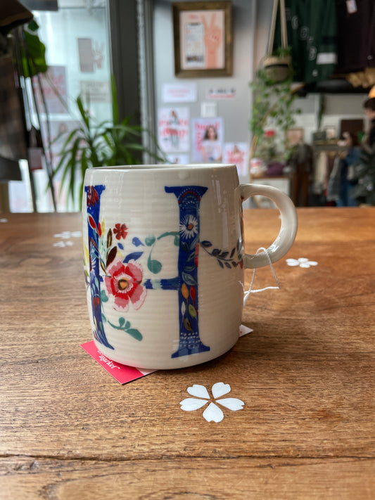 anthropologie starla M halfmann H mug