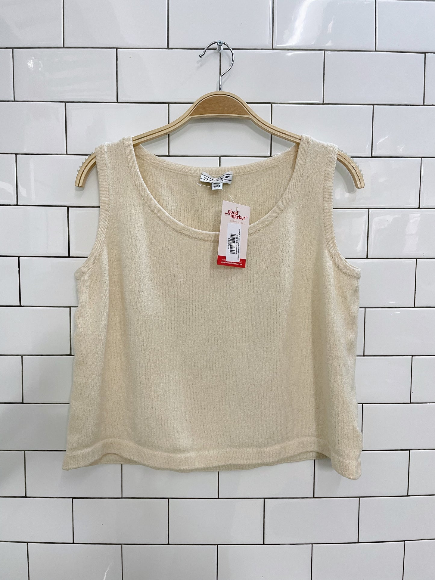 vintage st. john sport cream knit tank