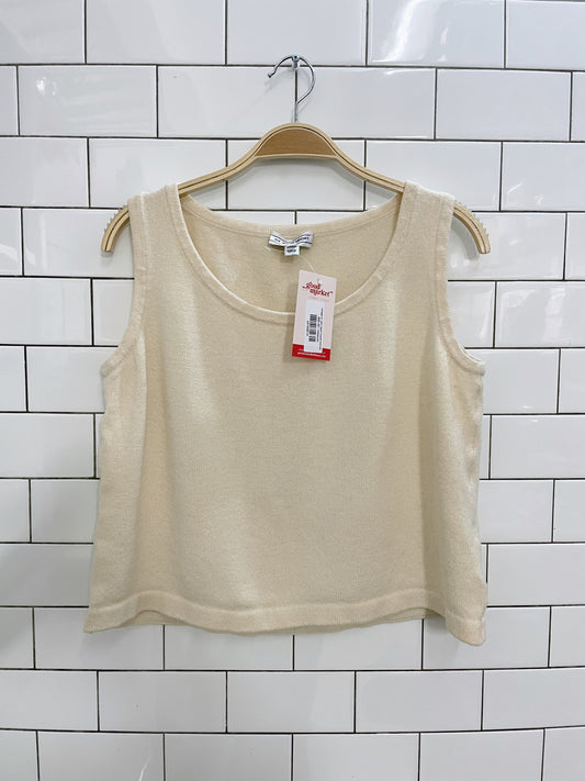 vintage st. john sport cream knit tank