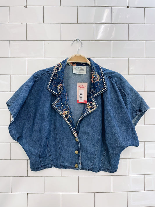 vintage rina dyransky denim boxy crop