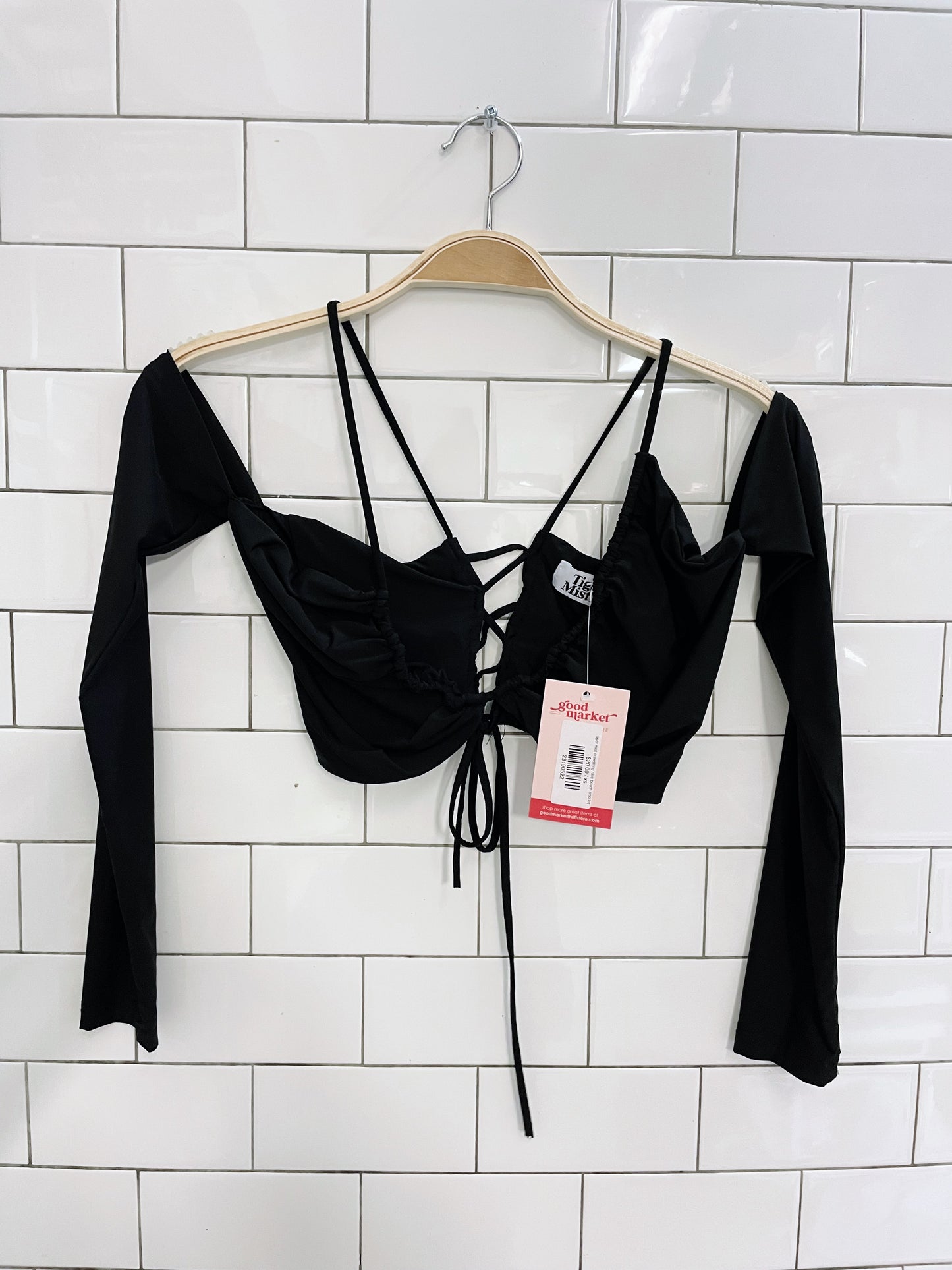 tiger mist drawstring rave beach crop top