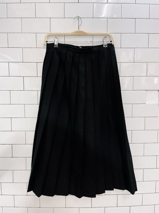 vintage wool pleated midi skirt