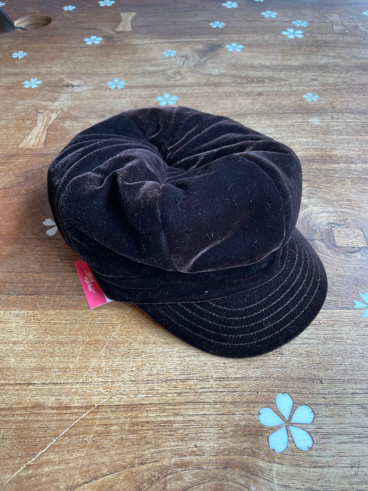 vintage velvet newsboy cap