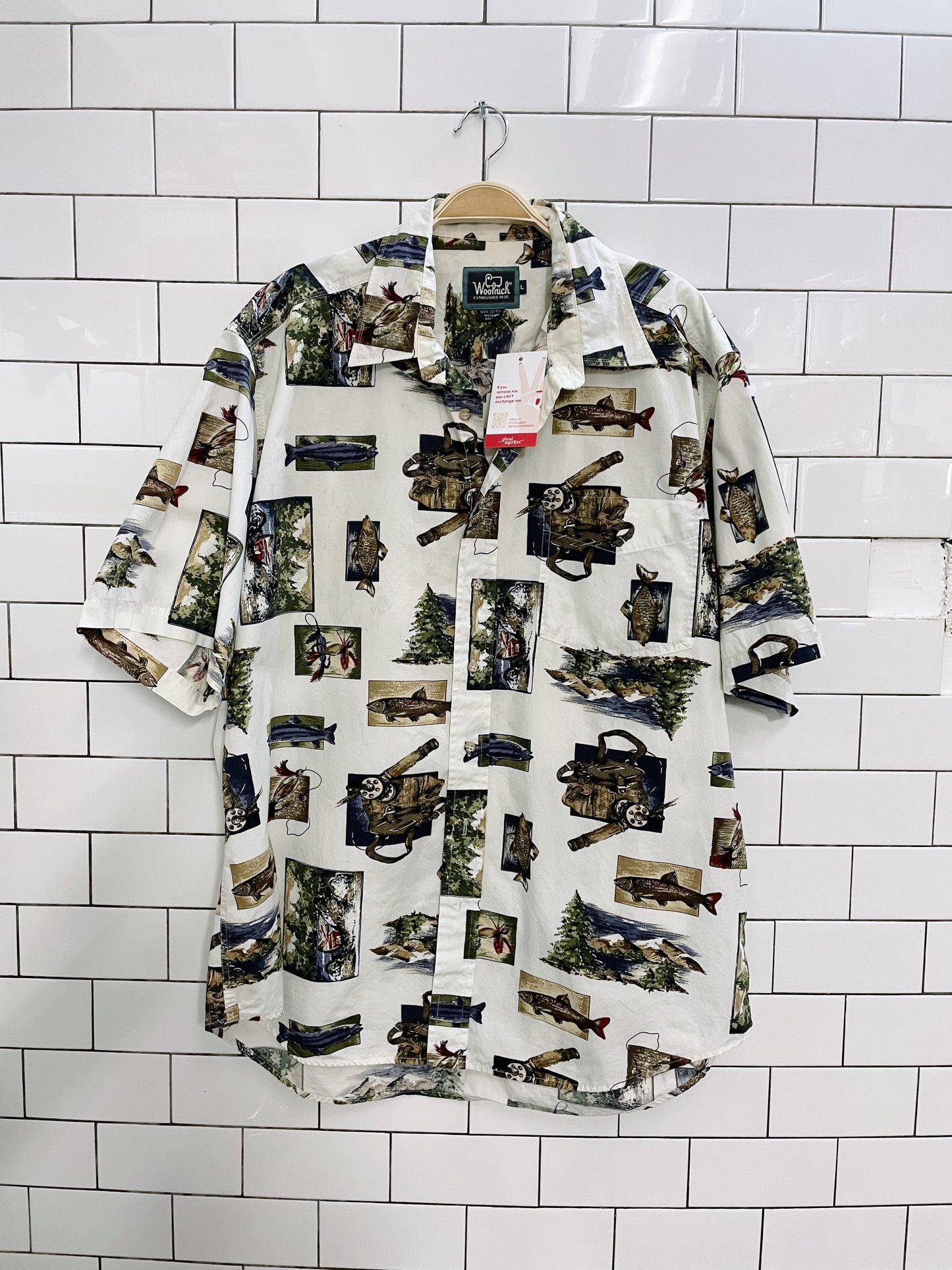 vintage woolrich ss fishing shirt